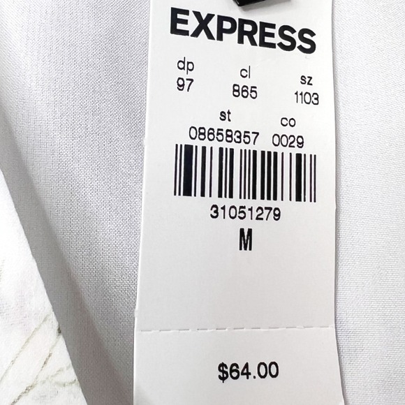 Express NWT Womens Floral Chiffon Peplum Wrap Long Sleeve Purple Cream Size M - Picture 7 of 8